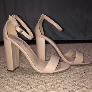 Nude Faux Leather Heels
